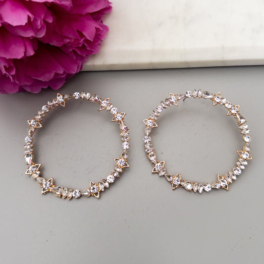 Round Crystal Hoops