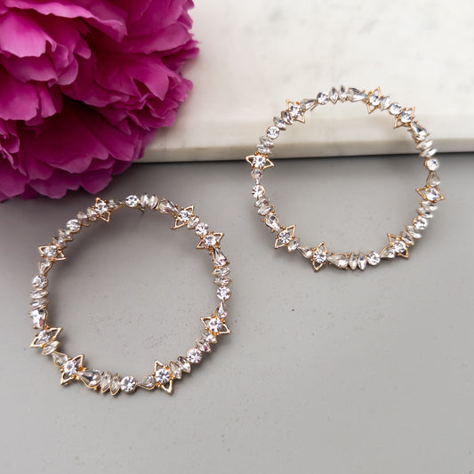 Round Crystal Hoops