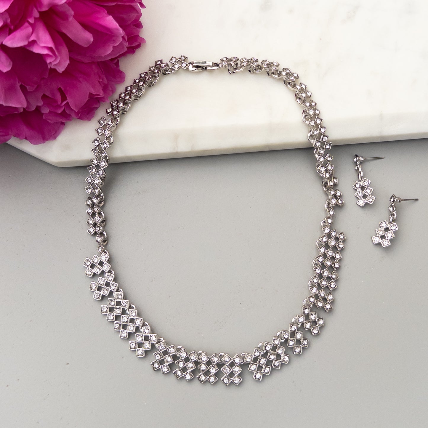Colier și cercei Silver Glam