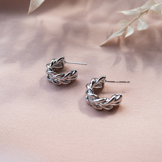 Twisted Huggie Hoops