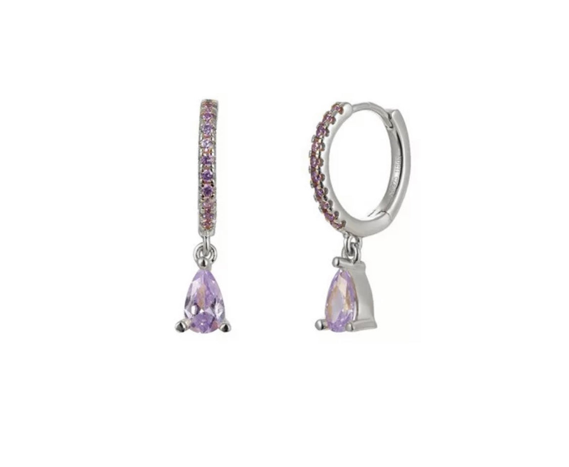 Crystal Drop Hoops