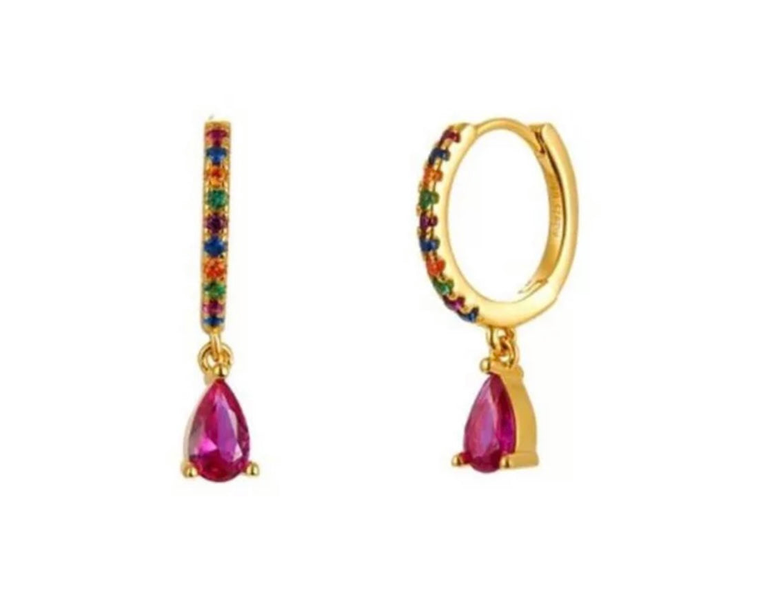 Crystal Drop Hoops