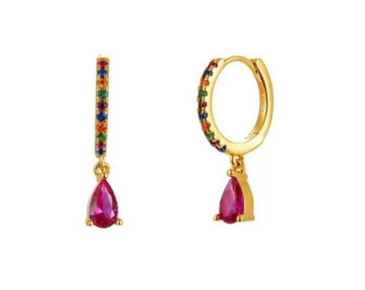 Crystal Drop Hoops