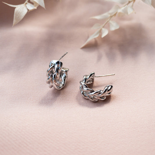 Twisted Huggie Hoops