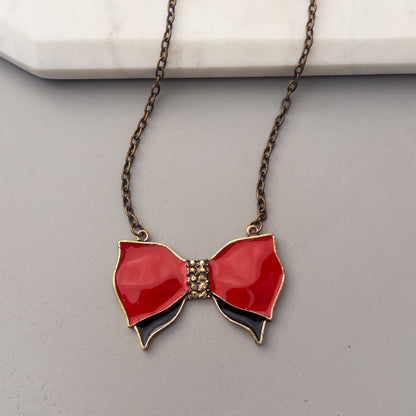 Colier lung Red Bow