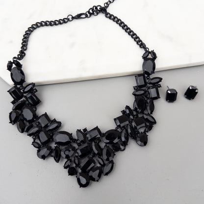 Colier și cercei Black Glow