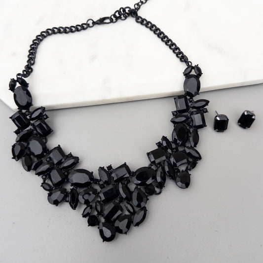Colier și cercei Black Glow