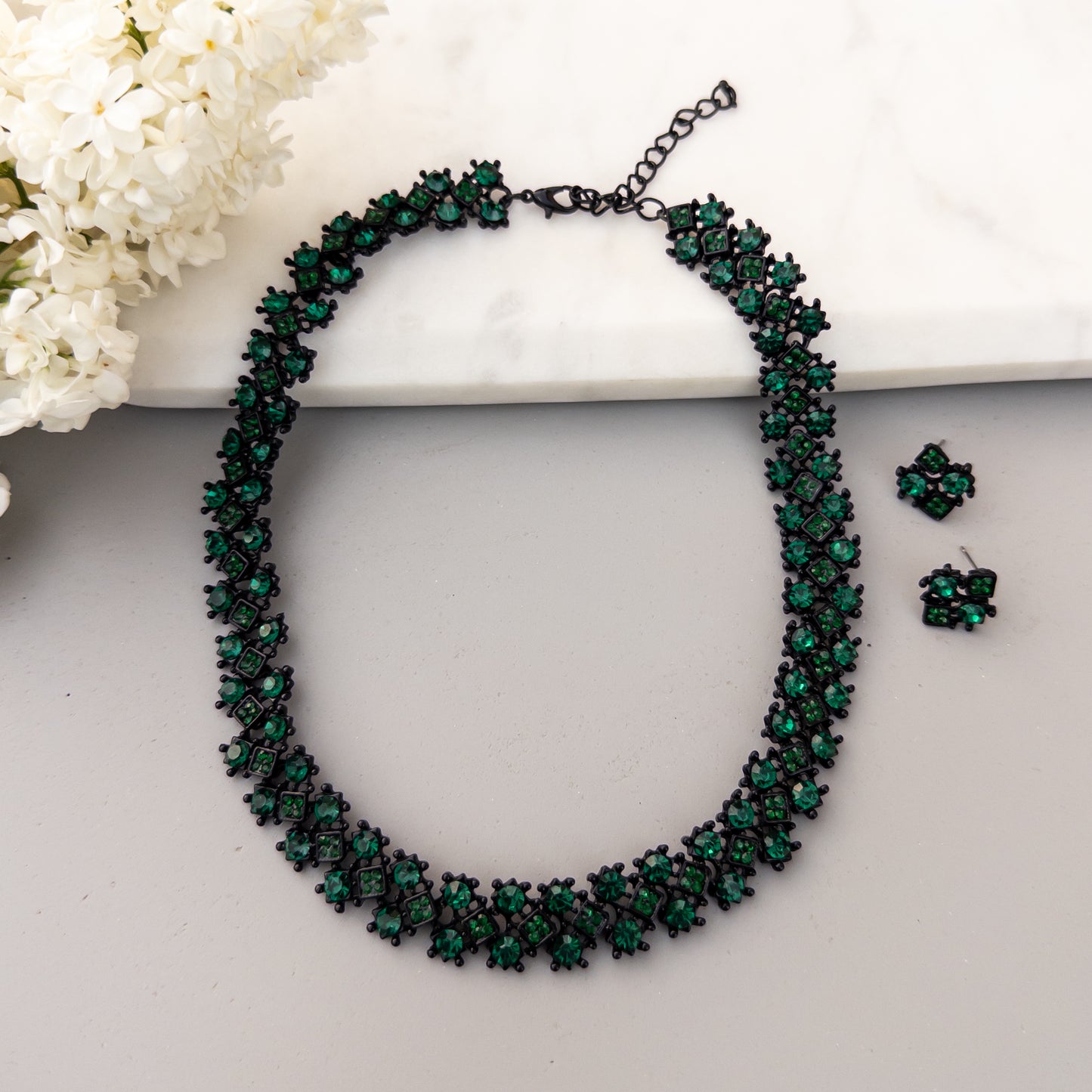 Colier și cercei Green Glow
