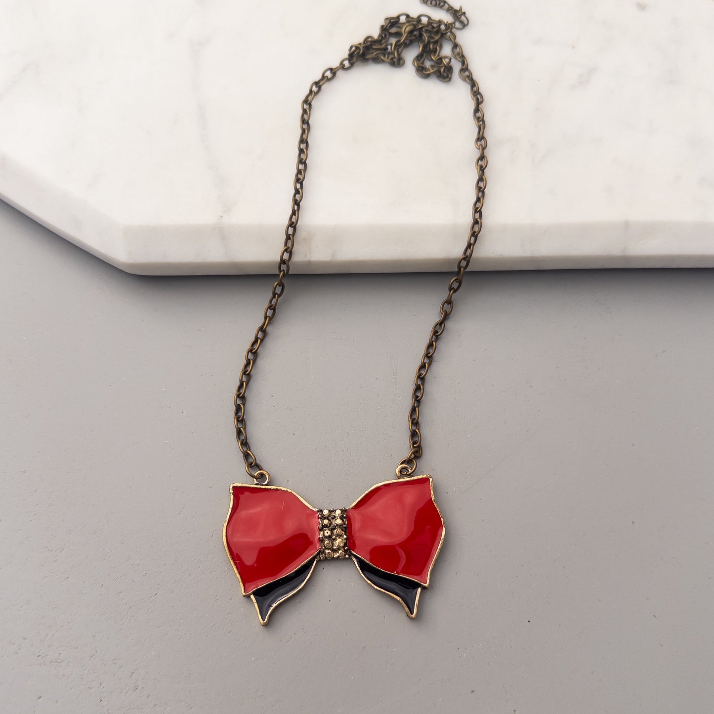 Colier lung Red Bow