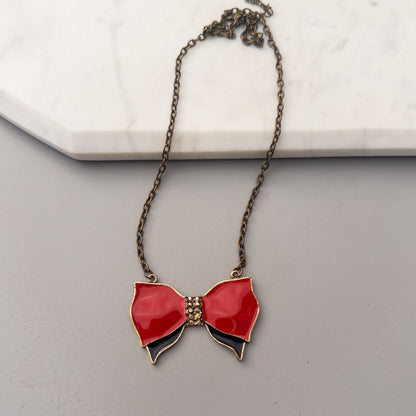 Colier lung Red Bow