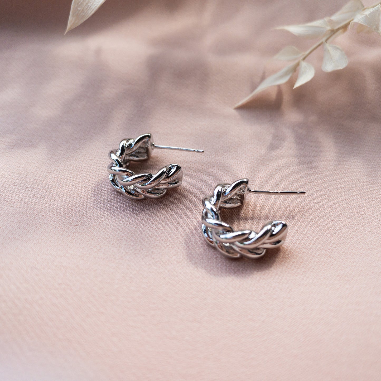 Twisted Huggie Hoops