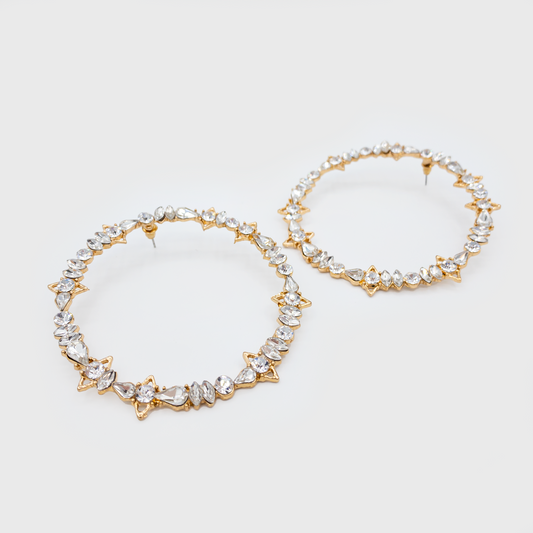 Round Crystal Hoops