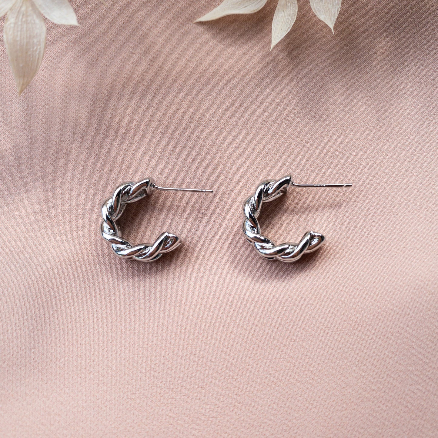 Twisted Huggie Hoops