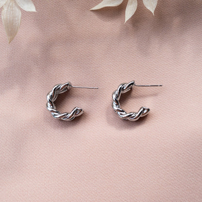 Twisted Huggie Hoops