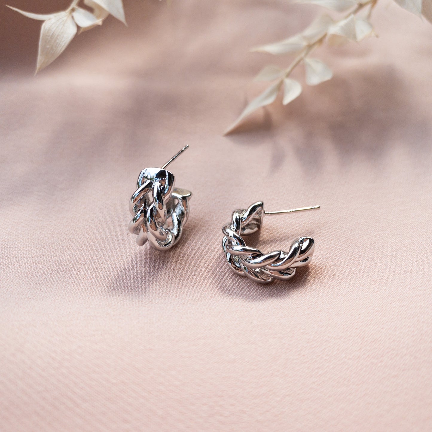 Twisted Huggie Hoops